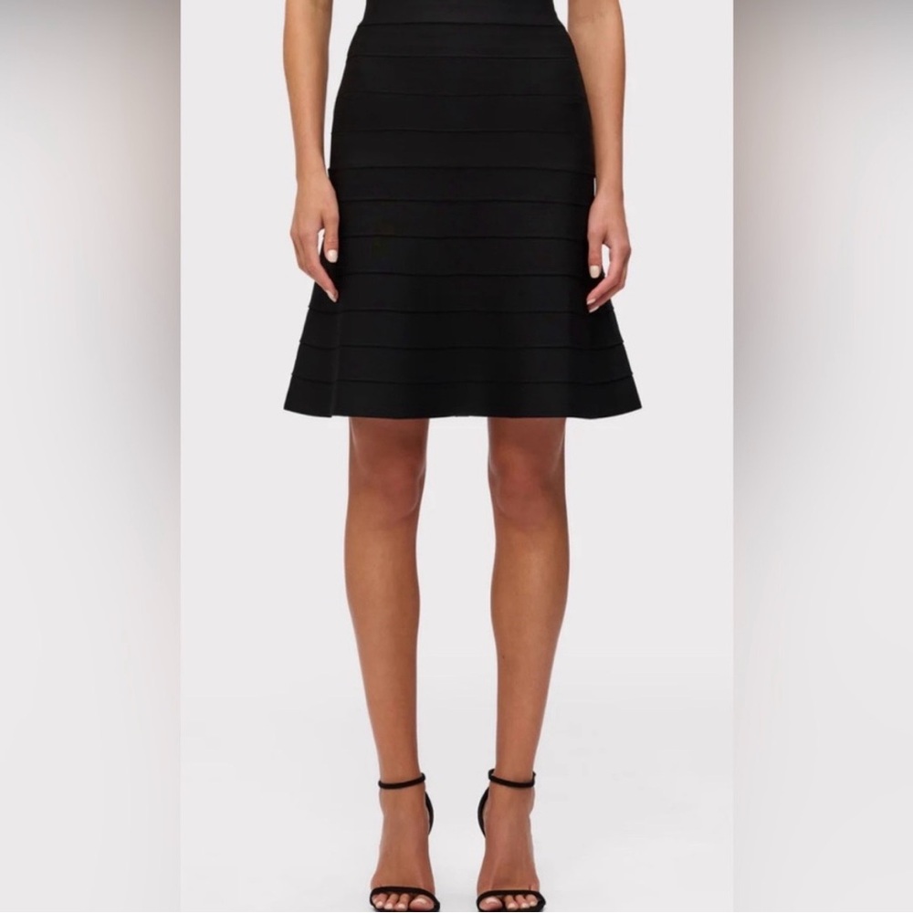Iconic Herve Leger Black A-Line Bandage Skirt Cecilia
